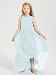Exquisite Asymmetrical Junior Bridesmaid Dresses Scoop Neck Mist