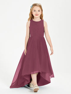 Exquisite Asymmetrical Junior Bridesmaid Dresses Scoop Neck Mulberry