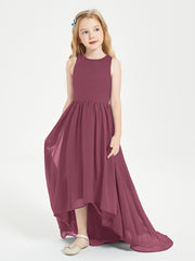 Exquisite Asymmetrical Junior Bridesmaid Dresses Scoop Neck Mulberry