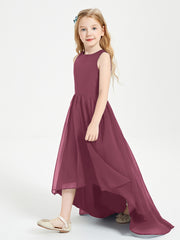Exquisite Asymmetrical Junior Bridesmaid Dresses Scoop Neck Mulberry