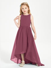 Exquisite Asymmetrical Junior Bridesmaid Dresses Scoop Neck Mulberry