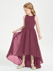 Exquisite Asymmetrical Junior Bridesmaid Dresses Scoop Neck Mulberry