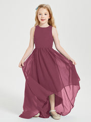 Exquisite Asymmetrical Junior Bridesmaid Dresses Scoop Neck Mulberry