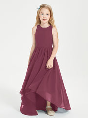 Exquisite Asymmetrical Junior Bridesmaid Dresses Scoop Neck Mulberry