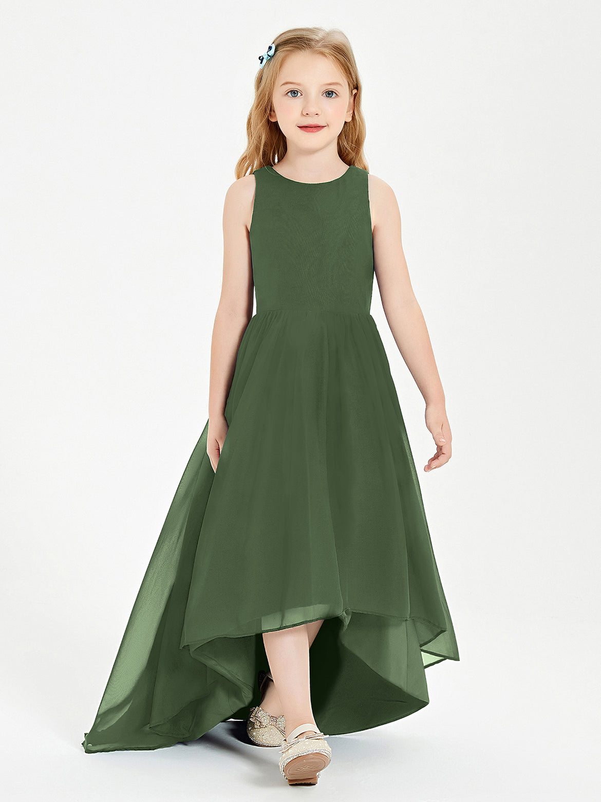 Olive Green Junior Bridesmaid Dresses BABARONI Olive Green Junior Bridesmaid Dresses BABARONI