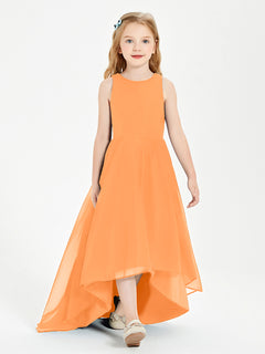 Exquisite Asymmetrical Junior Bridesmaid Dresses Scoop Neck Orange