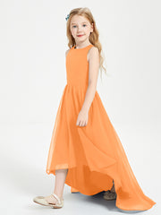 Exquisite Asymmetrical Junior Bridesmaid Dresses Scoop Neck Orange