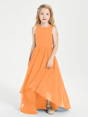 Exquisite Asymmetrical Junior Bridesmaid Dresses Scoop Neck Orange