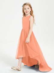 Exquisite Asymmetrical Junior Bridesmaid Dresses Scoop Neck Papaya