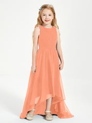 Exquisite Asymmetrical Junior Bridesmaid Dresses Scoop Neck Papaya