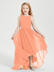 Exquisite Asymmetrical Junior Bridesmaid Dresses Scoop Neck Papaya