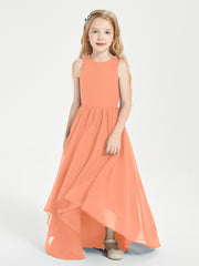 Exquisite Asymmetrical Junior Bridesmaid Dresses Scoop Neck Papaya