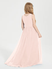 Exquisite Asymmetrical Junior Bridesmaid Dresses Scoop Neck Pearl Pink