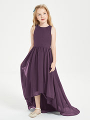 Exquisite Asymmetrical Junior Bridesmaid Dresses Scoop Neck Plum