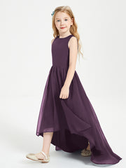 Exquisite Asymmetrical Junior Bridesmaid Dresses Scoop Neck Plum