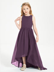 Exquisite Asymmetrical Junior Bridesmaid Dresses Scoop Neck Plum
