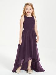 Exquisite Asymmetrical Junior Bridesmaid Dresses Scoop Neck Plum