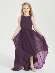 Exquisite Asymmetrical Junior Bridesmaid Dresses Scoop Neck Plum