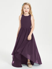 Exquisite Asymmetrical Junior Bridesmaid Dresses Scoop Neck Plum