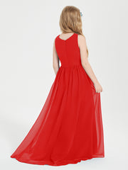 Exquisite Asymmetrical Junior Bridesmaid Dresses Scoop Neck Red