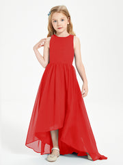 Exquisite Asymmetrical Junior Bridesmaid Dresses Scoop Neck Red