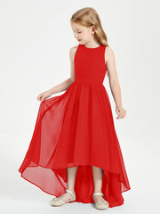 Exquisite Asymmetrical Junior Bridesmaid Dresses Scoop Neck Red