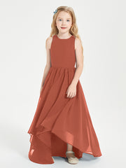 Exquisite Asymmetrical Junior Bridesmaid Dresses Scoop Neck Rust