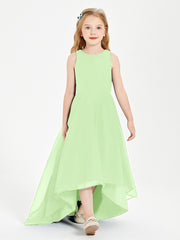 Exquisite Asymmetrical Junior Bridesmaid Dresses Scoop Neck Sage
