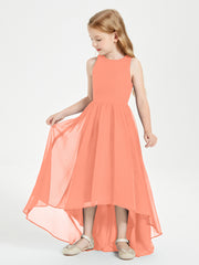 Exquisite Asymmetrical Junior Bridesmaid Dresses Scoop Neck Sunset