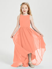 Exquisite Asymmetrical Junior Bridesmaid Dresses Scoop Neck Sunset
