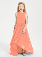 Exquisite Asymmetrical Junior Bridesmaid Dresses Scoop Neck Sunset