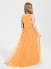 Exquisite Asymmetrical Junior Bridesmaid Dresses Scoop Neck Tangerine