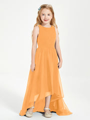 Exquisite Asymmetrical Junior Bridesmaid Dresses Scoop Neck Tangerine