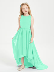 Exquisite Asymmetrical Junior Bridesmaid Dresses Scoop Neck Turquoise