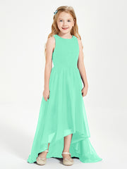 Exquisite Asymmetrical Junior Bridesmaid Dresses Scoop Neck Turquoise