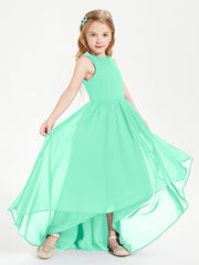 Exquisite Asymmetrical Junior Bridesmaid Dresses Scoop Neck Turquoise