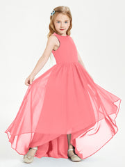Exquisite Asymmetrical Junior Bridesmaid Dresses Scoop Neck Watermelon