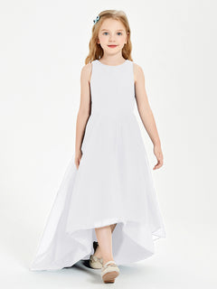 Exquisite Asymmetrical Junior Bridesmaid Dresses Scoop Neck White