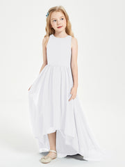 Exquisite Asymmetrical Junior Bridesmaid Dresses Scoop Neck White