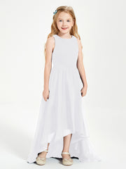 Exquisite Asymmetrical Junior Bridesmaid Dresses Scoop Neck White