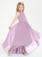 Exquisite Asymmetrical Junior Bridesmaid Dresses Scoop Neck Wisteria