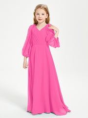 Long Sleeves Modest Junior Bridesmaid Dresses Azalea