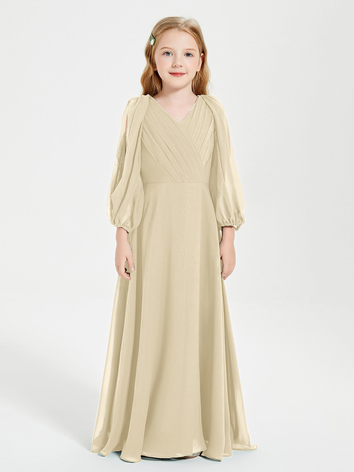 Long Sleeves Modest Junior Bridesmaid Dresses| BABARONI