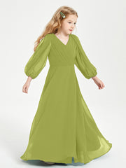 Long Sleeves Modest Junior Bridesmaid Dresses Clover