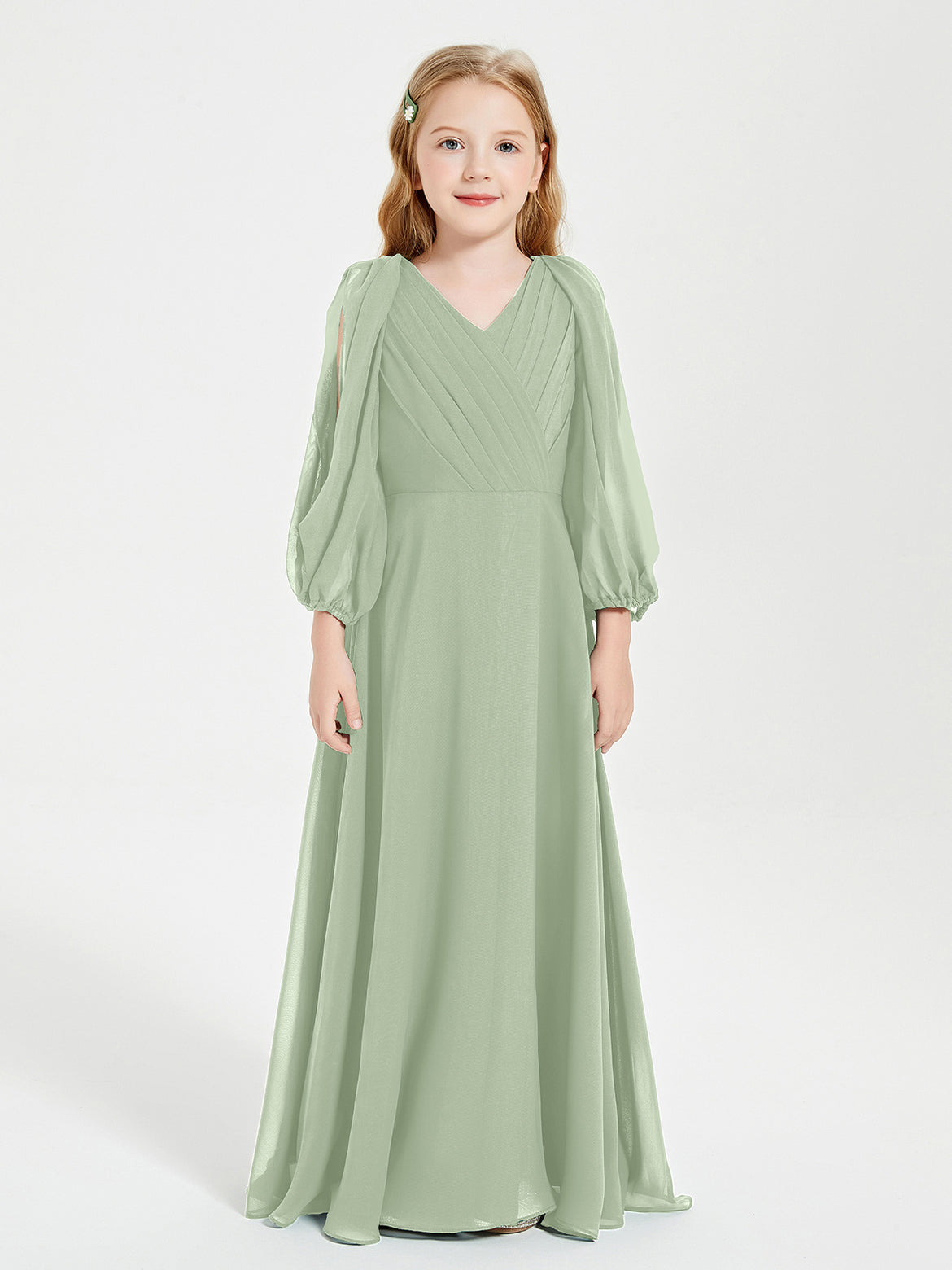 Dusty Sage Junior Bridesmaid Dresses BABARONI Dusty Sage Junior Bridesmaid Dresses BABARONI