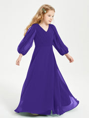 Long Sleeves Modest Junior Bridesmaid Dresses Regency