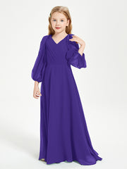 Long Sleeves Modest Junior Bridesmaid Dresses Regency