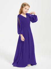 Long Sleeves Modest Junior Bridesmaid Dresses Regency