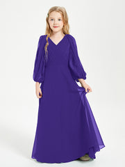 Long Sleeves Modest Junior Bridesmaid Dresses Regency