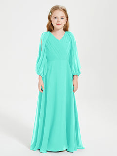 Long Sleeves Modest Junior Bridesmaid Dresses Spa